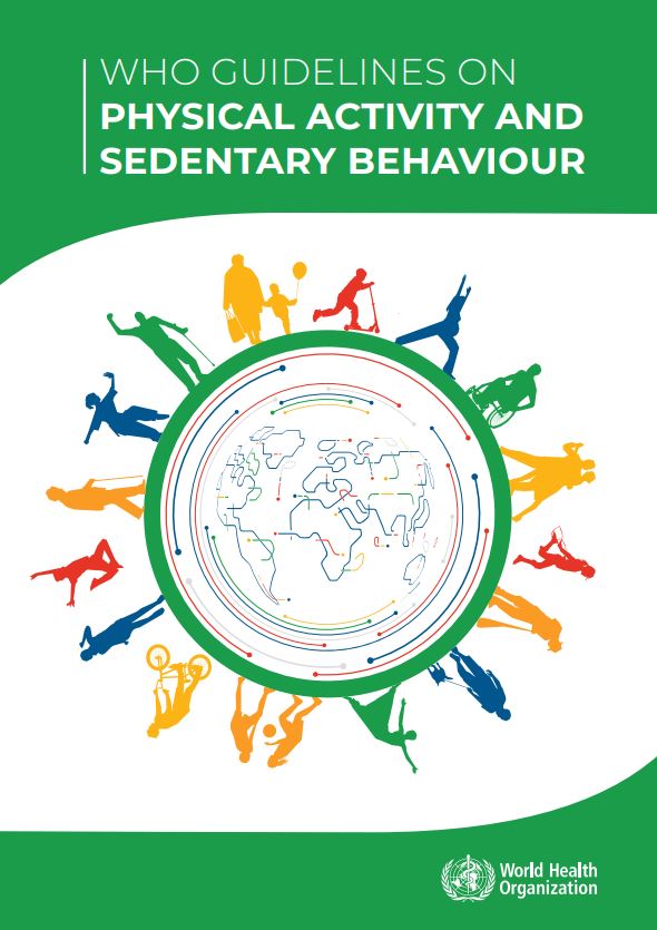 Couverture de la publication sur les nouvelles recommandations de l'OMS sur l'activité physique et de la sédentarité