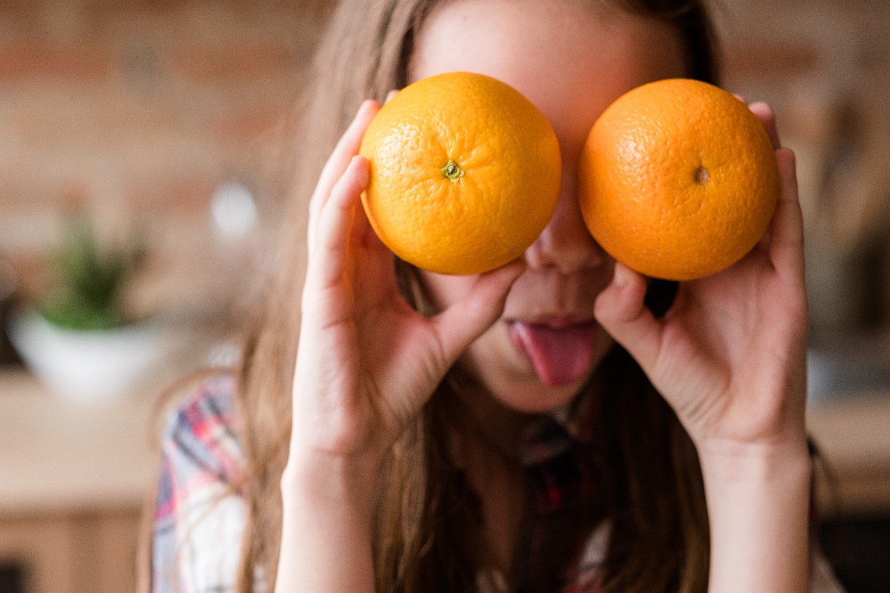 healthy balanced food child organic orange vitamin c